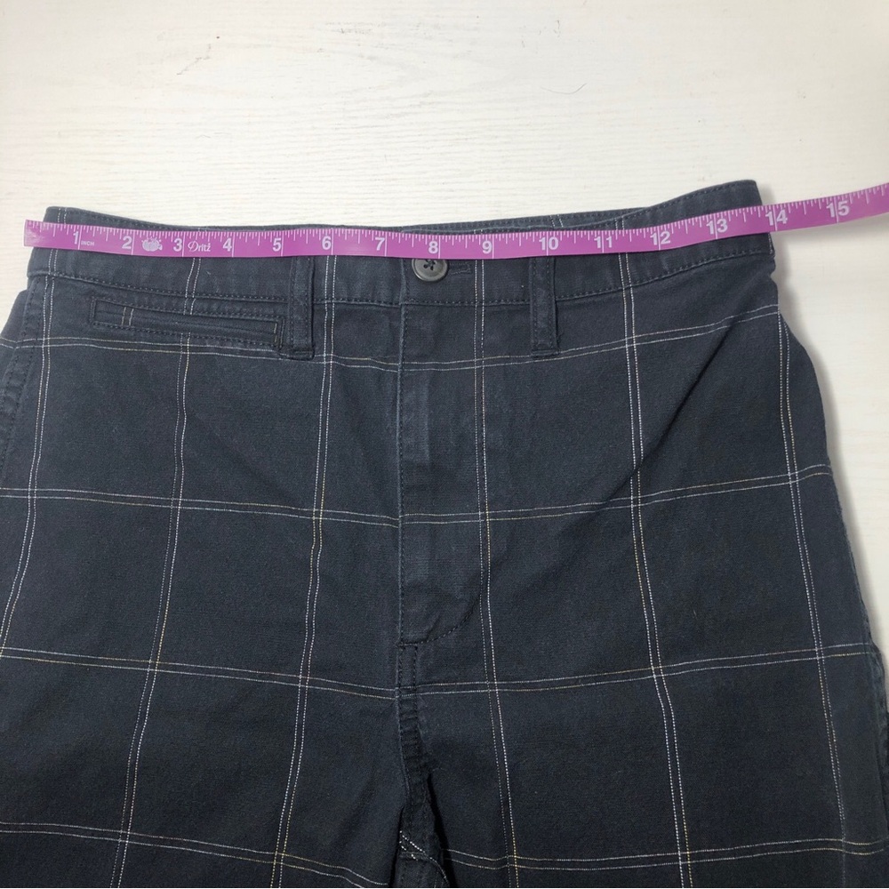 Madewell Slim Emmett Wide-Leg Crop Pants Windowpane Black Size 26 - Picture 7 of 9
